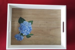 Dienblad met hortensia