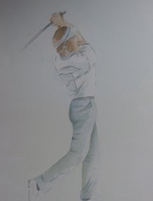 Aquarel Golfer